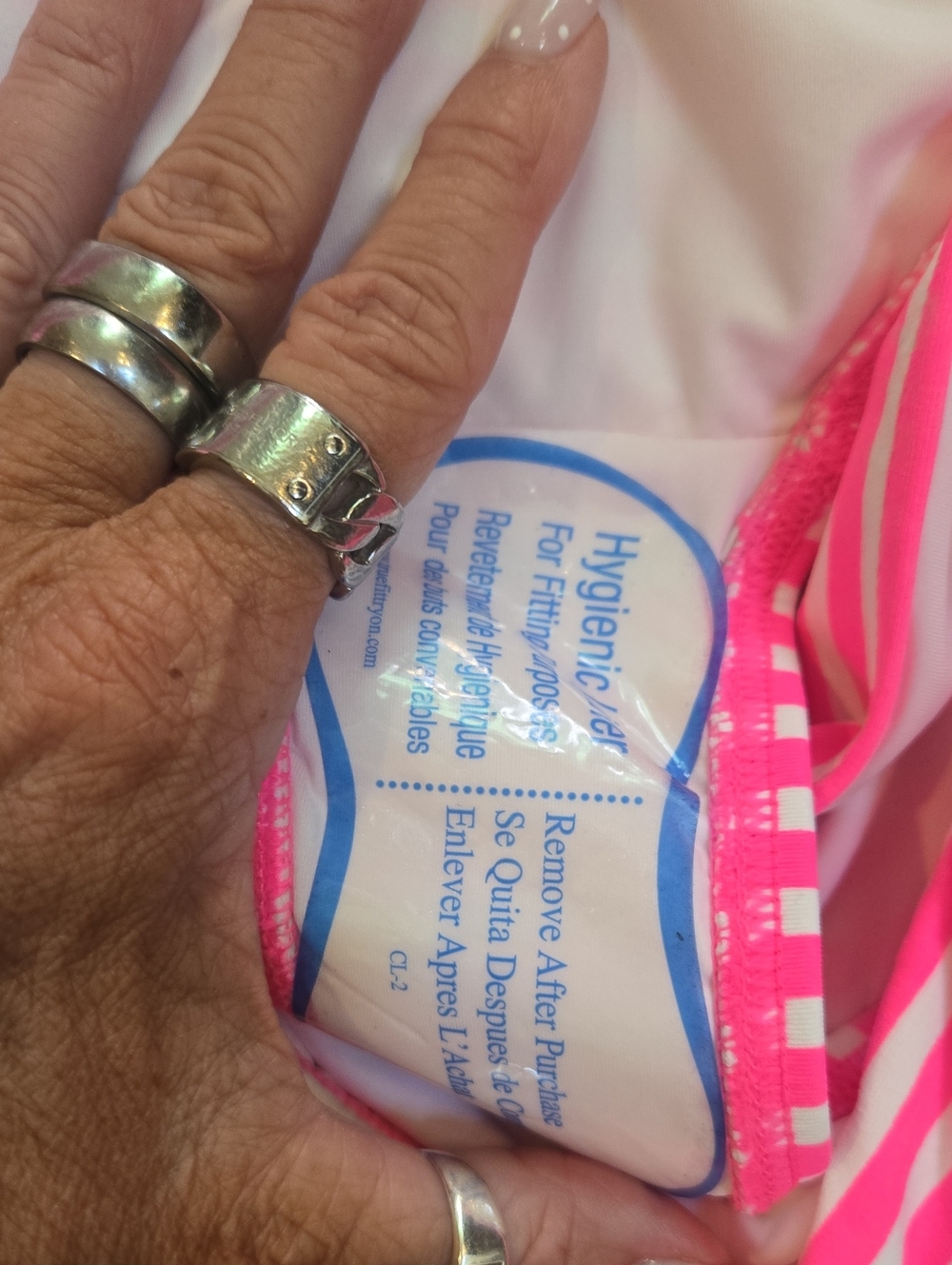 Coco Rave Hot Pink/White Striped Mini Bikini Skort - Picture 5 of 6